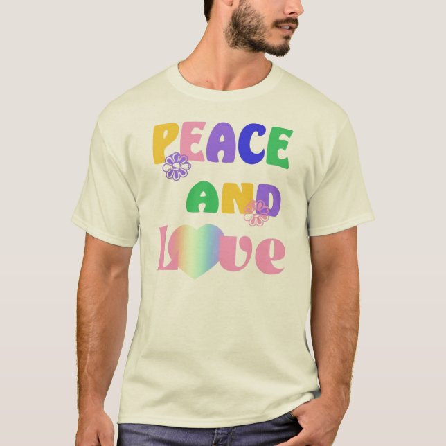 Hippie Peace und Liebe T - Shirt (Vorderseite)
