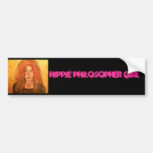 Hippie Philosopher Girl Autoaufkleber