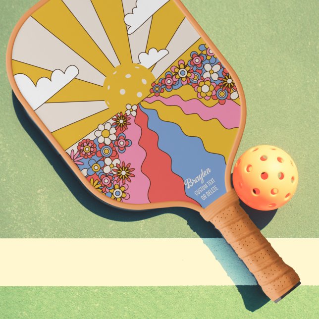Hippie "Pickleball" Sonnenuntergang, farbenfrohe R Pickleball Schläger (Von Creator hochgeladen)
