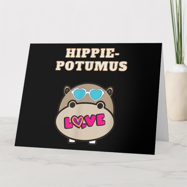 Hippie Potumus Baby Hippopotamus Lover Karte (Vorderseite)