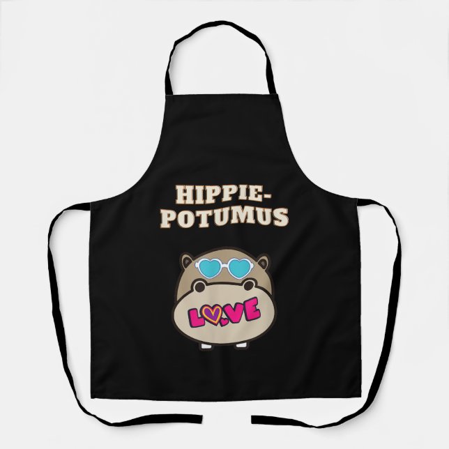 Hippie Potumus Baby Hippopotamus Lover Schürze (Vorderseite)