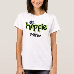 Hippie Power Farbiges Grafisches Schwarzes Word Sp T-Shirt