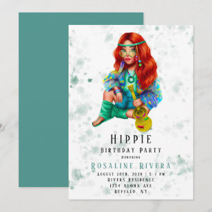 Hippie Preteen Girl Birthday Party Einladung