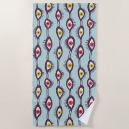 HIppie Psychedelic Eyes Trippy Colorful Strandtuch