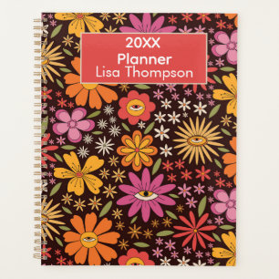 Hippie Psychedelic Groovy Blume Augen Personalisie Planer