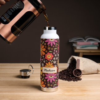 Hippie Psychedelisch 70er Jahre Groovy Blumen Auge Trinkflasche