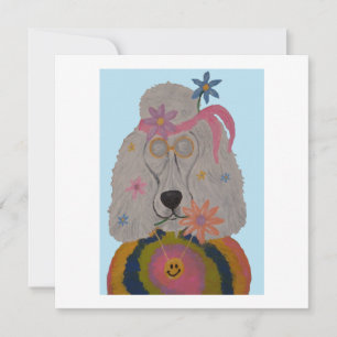 Hippie Pudel Flower Child Einladung