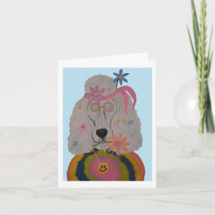 Hippie Pudel Flower Child  Einladung
