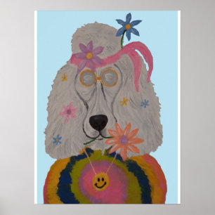 Hippie Pudel Flower Child Poster
