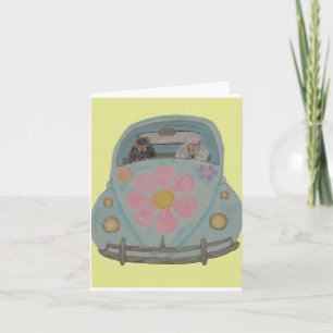 Hippie-Pudel in ihrem Flower-Child-Liebesauto Einladung