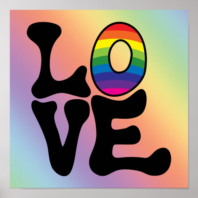 Hippie Rainbow-Liebe Poster (Vorne)
