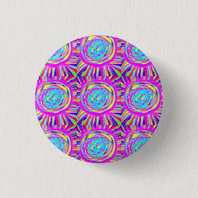 Hippie Retro erfrischt abstrakte Kunst Button (Vorderseite)