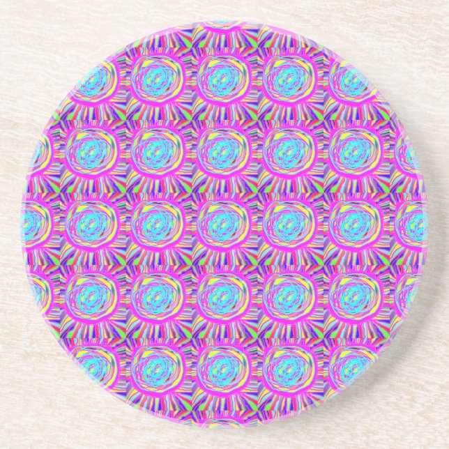 Hippie Retro erfrischt abstrakte Kunst Getränkeuntersetzer (Vorne)