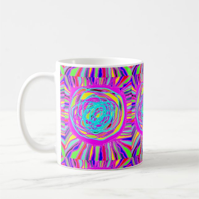 Hippie Retro erfrischt abstrakte Kunst Kaffeetasse (Links)