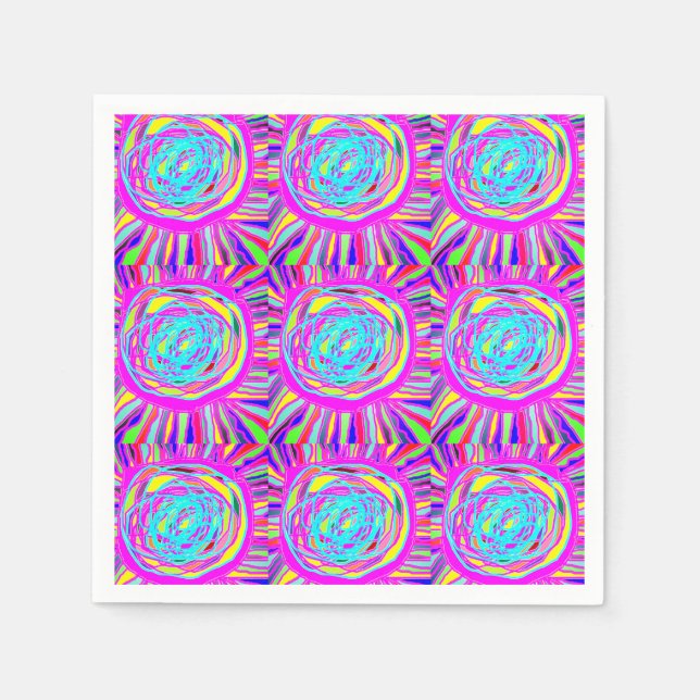 Hippie Retro erfrischt abstrakte Kunst Serviette (Vorderseite)