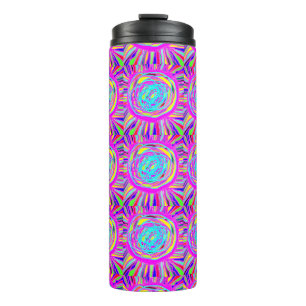 Hippie Retro erfrischt abstrakte Kunst Thermosbecher