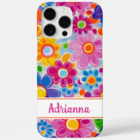 Hippie Retro Groovy Floral Personalisiert