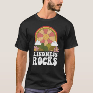 Hippie Retro Lehrer Rainbow Kindness Rocks Earth T-Shirt