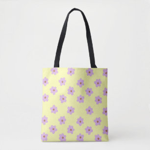 Hippie Retro Lila Gelbe Blume Y2K Muster