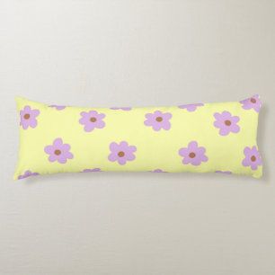 Hippie Retro Lila Gelbe Blume Y2K Muster Seitenschläferkissen