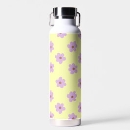 Hippie Retro Lila Gelbe Blume Y2K Muster Trinkflasche