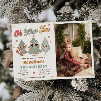 Hippie Rockin Weihnachtsbaum Geburtstag Oh, was Sp Einladung
