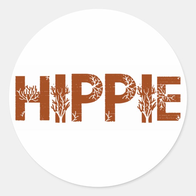 Hippie Runder Aufkleber (Vorderseite)
