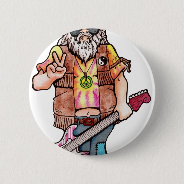 Hippie Santa Button (Vorderseite)