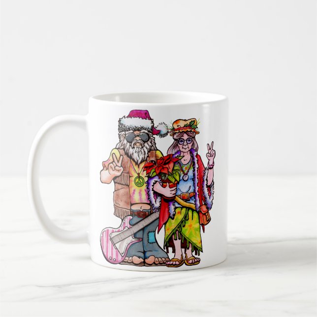 Hippie Santa Couple Kaffeetasse (Links)