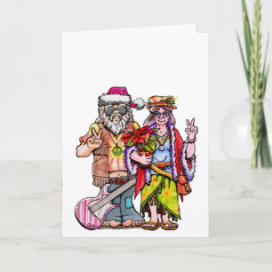 Hippie Santa Couple Karte