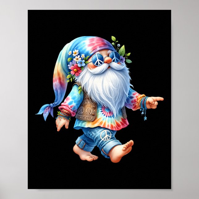 Hippie Santa Grafik für Frauen Männer Kinder Weihn Poster (Vorne)
