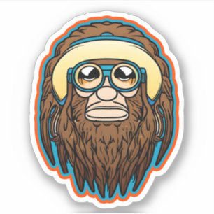 Hippie Sasquatch Vinyl Aufkleber