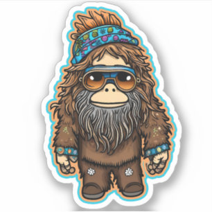 Hippie Sasquatch Vinyl Aufkleber