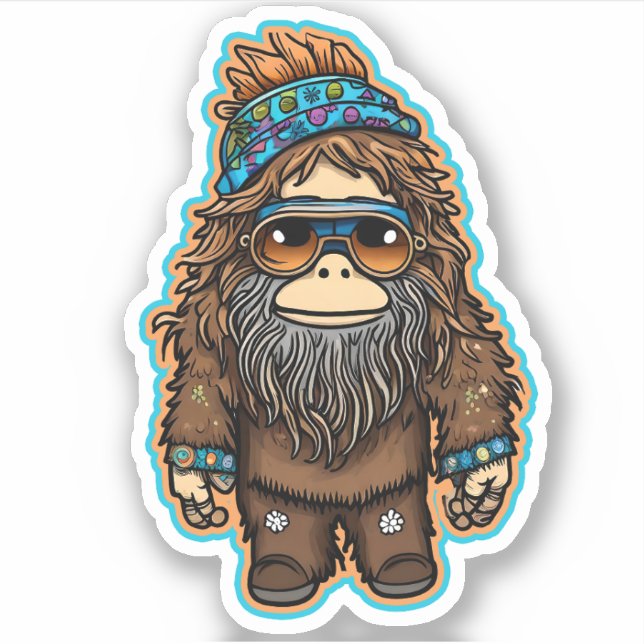 Hippie Sasquatch Vinyl Aufkleber (Vorderseite)