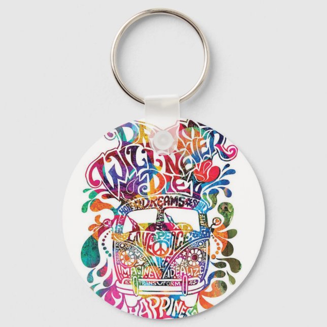 Hippie Schlüsselanhänger (Vorderseite)