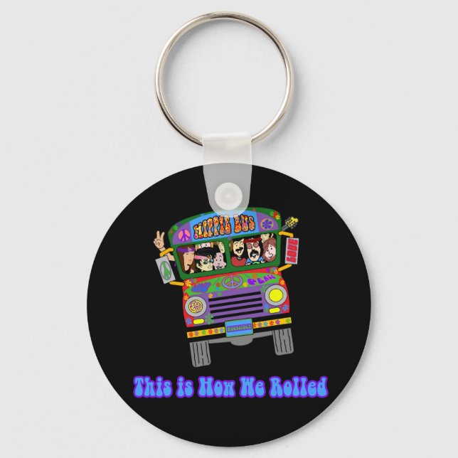 Hippie-Schulbus Schlüsselanhänger (Vorderseite)
