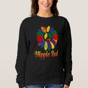Hippie-Seele Gänseblümchen-Friedenssymbol-Blume fü Sweatshirt