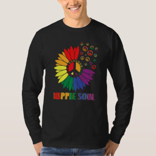Hippie-Seele Gänseblümchen Friedenssymbol Blume Fü T-Shirt