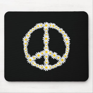 Hippie Sign Blume Anti-War Logo Daisies Peace Si Mousepad