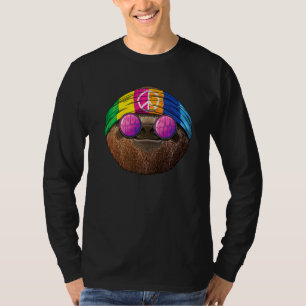Hippie Sloth Liebe Peace Sign 70er Hippie Tropical T-Shirt