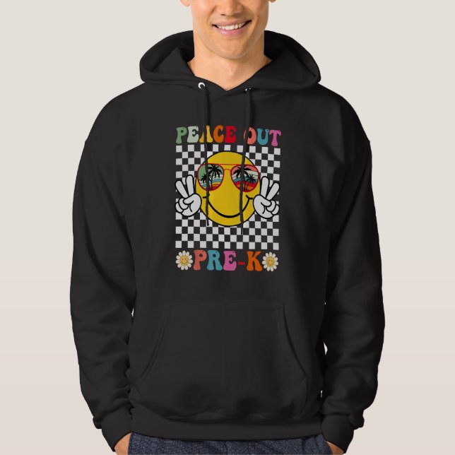 Hippie Smile Face Peace Out Pre k Class of School  Hoodie (Vorderseite)