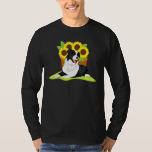 Hippie Sonnenblume Niedlich Hund Tier Border Colli T-Shirt