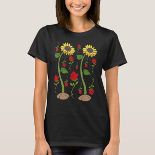 Hippie Sonnenblumen Rosen Garten Blumen Gärtner Bo T-Shirt
