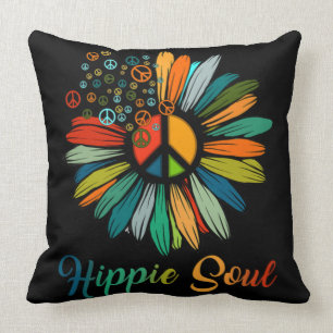 Hippie Soul Essential Peace Sign Hippie Sonnenblum Kissen