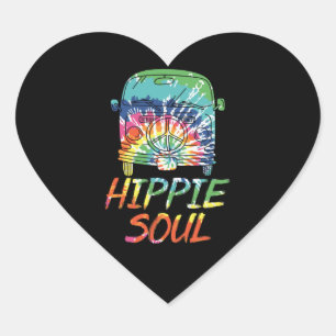 Hippie Soul Microbus Van Hippie Lifestyle Hippie Herz-Aufkleber