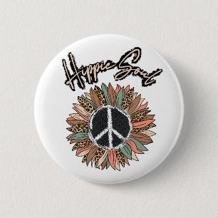Hippie Soul Peace Signature Sonnenblume Button