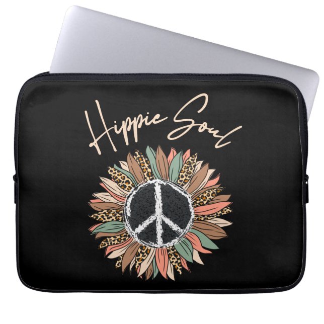 Hippie Soul Peace Signature Sonnenblume Laptopschutzhülle (Vorderseite)