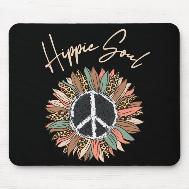 Hippie Soul Peace Signature Sonnenblume Mousepad (Vorne)