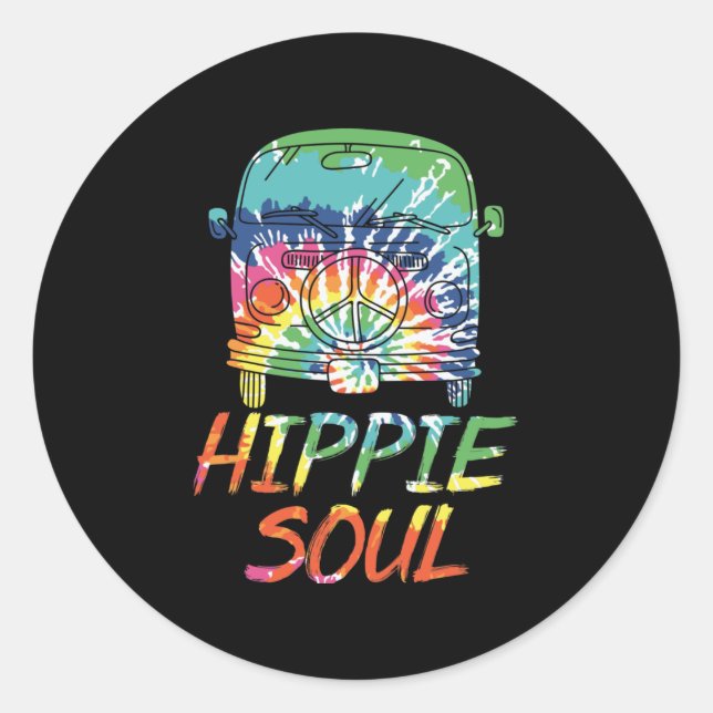 Hippie Soul Runder Aufkleber (Vorderseite)
