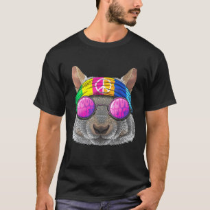 Hippie Squirrel Liebe Peace Sign 70er Hippie Anima T-Shirt